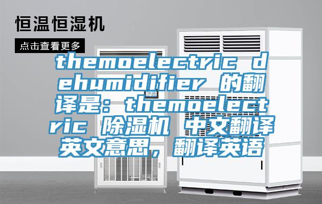 themoelectric dehumidifier 的翻譯是：themoelectric 除濕機(jī) 中文翻譯英文意思，翻譯英語