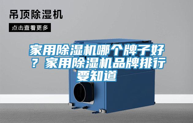 家用除濕機哪個牌子好？家用除濕機品牌排行要知道