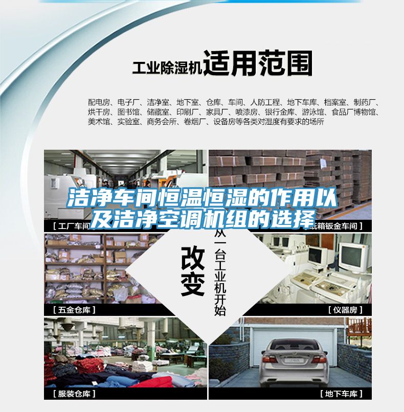 潔凈車間恒溫恒濕的作用以及潔凈空調(diào)機組的選擇